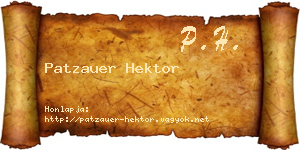 Patzauer Hektor névjegykártya